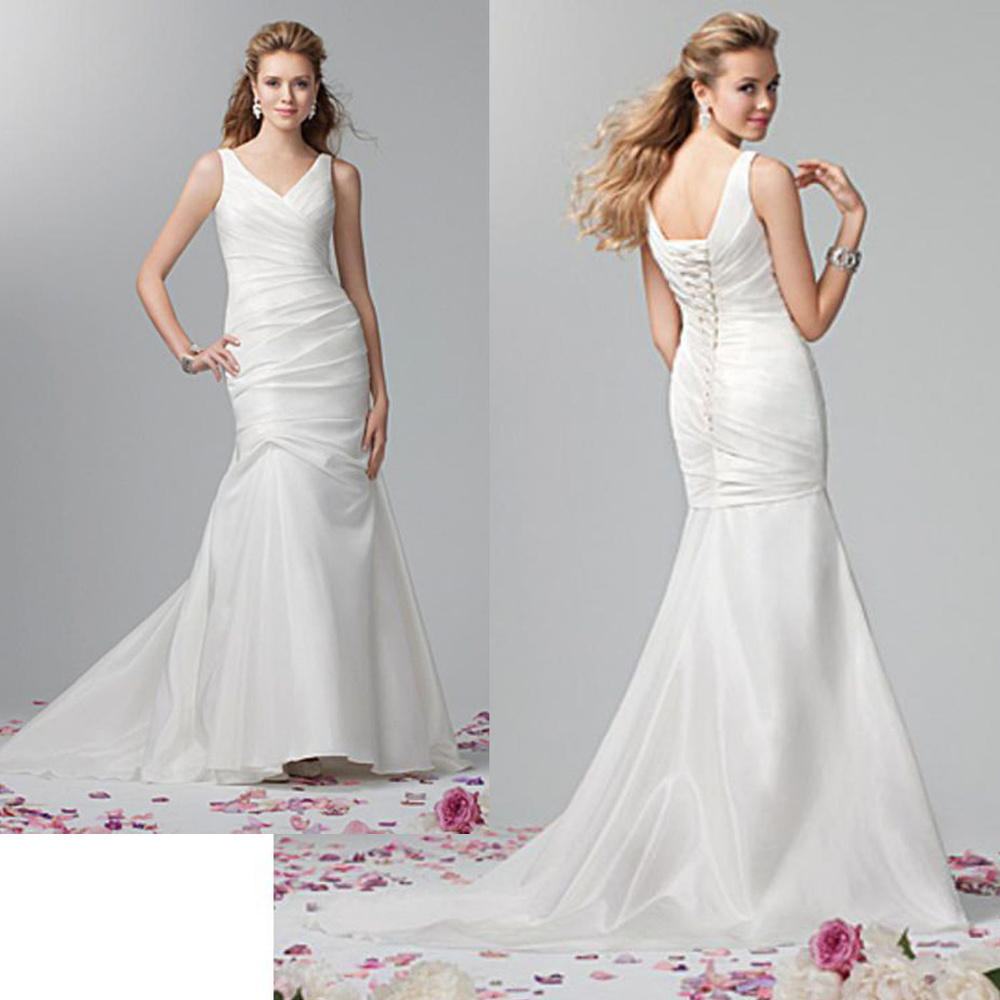 Alfred Angelo modern rouched sleeveless mermaid